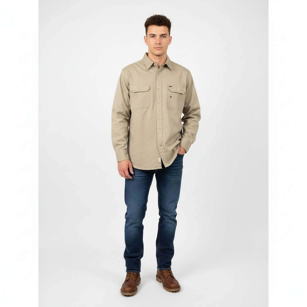 Vintage 90s Dockers Authentics Khaki Shirt NWT Men’s L Work & Leisure Cotton 96